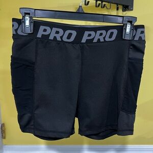 Black Athletic Shorts with Gray Waistband